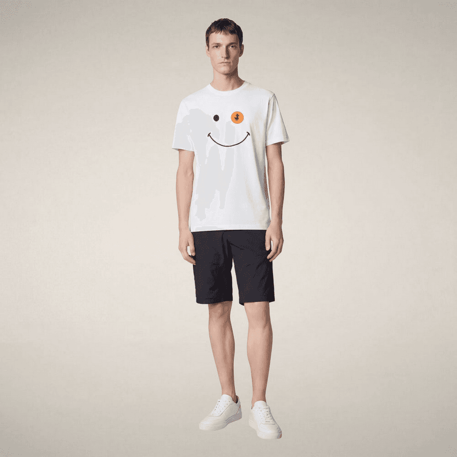 SAVE THE DUCK t-shirt con sorriso uomo bianco - 2