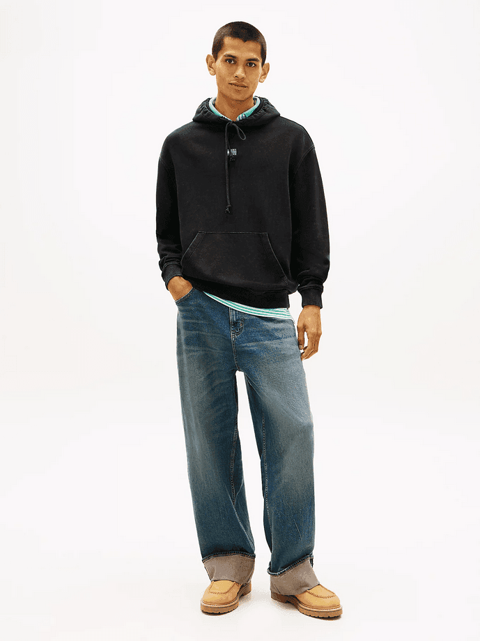 Tommy Hilfiger felpa con cappuccio uomo nero - 3