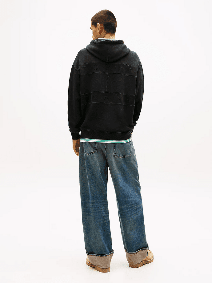 Tommy Hilfiger felpa con cappuccio uomo nero - 4