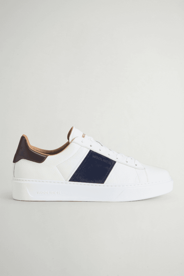 Woolrich scarpe classic court band uomo bianco-blu - 6
