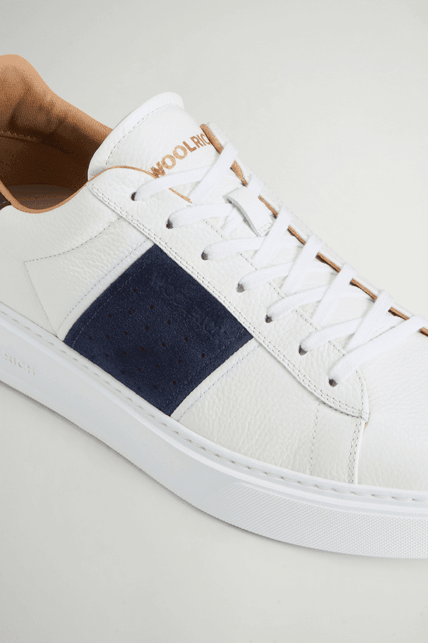 Woolrich scarpe classic court band uomo bianco-blu - 2