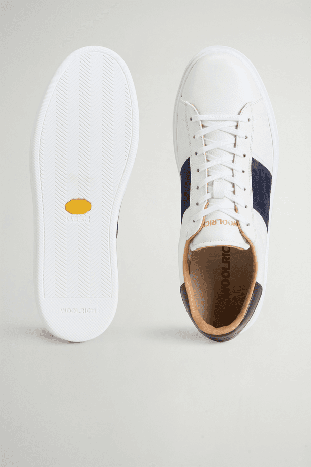 Woolrich scarpe classic court band uomo bianco-blu - 3