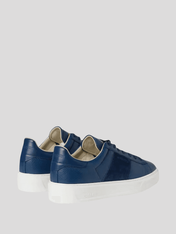 Woolrich scarpe classic court band uomo blu - 3