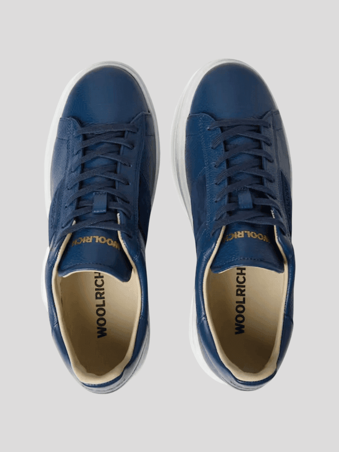 Woolrich scarpe classic court band uomo blu - 4