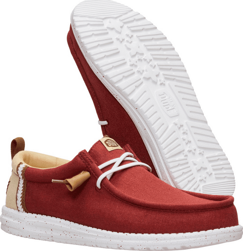 HEY DUDE scarpe wally summer linen uomo burnt red - 3