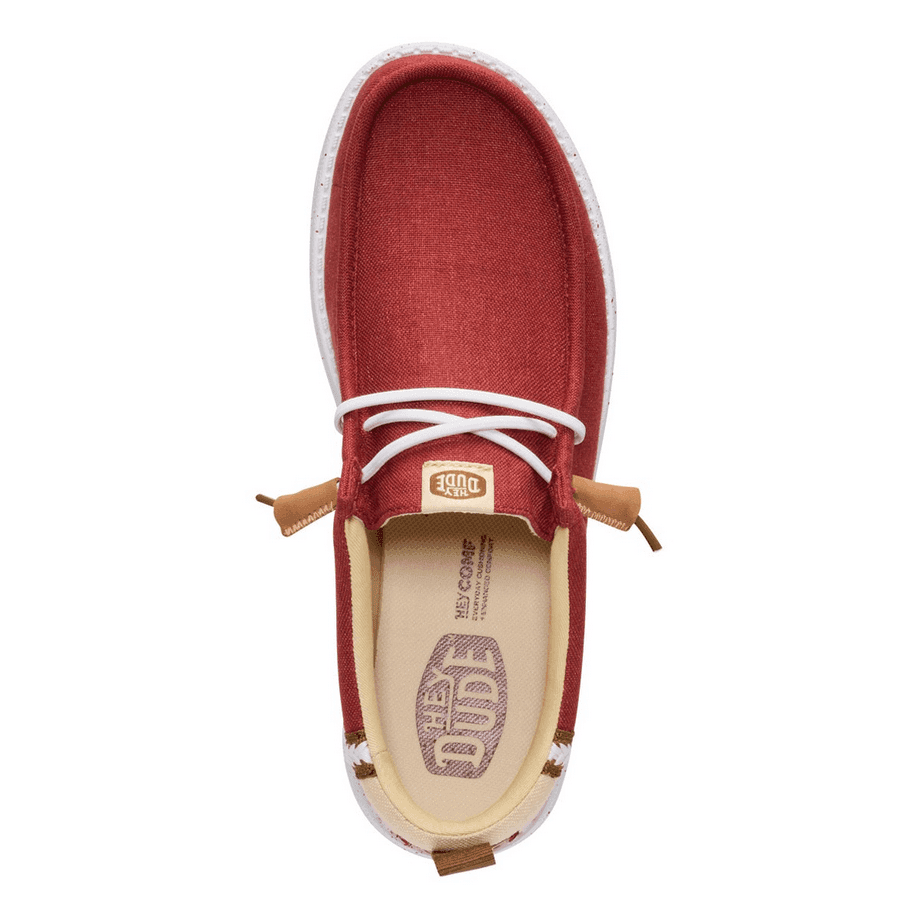 HEY DUDE scarpe wally summer linen uomo burnt red - 4