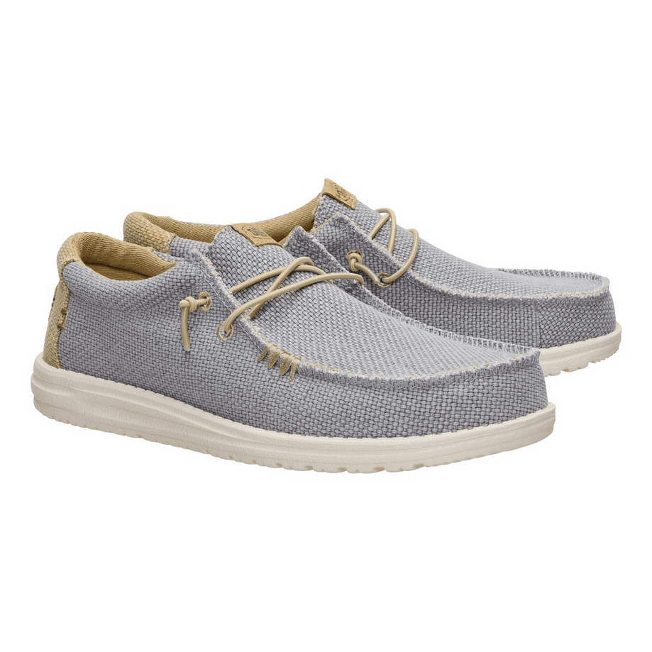 HEY DUDE scarpe wally braided uomo flannel grey/olive grey - 2