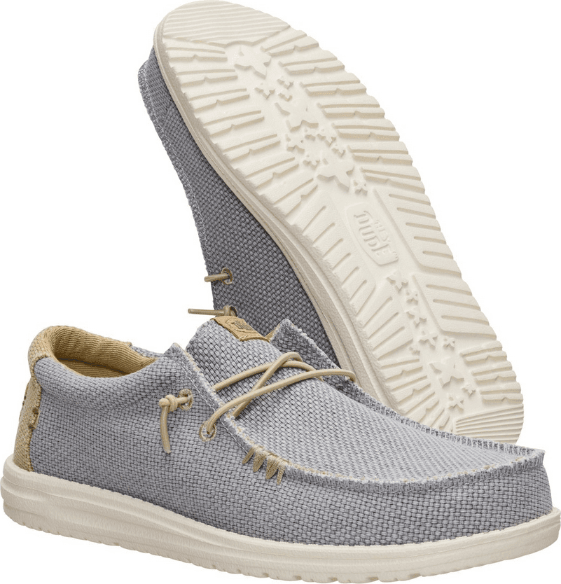 HEY DUDE scarpe wally braided uomo flannel grey/olive grey - 4