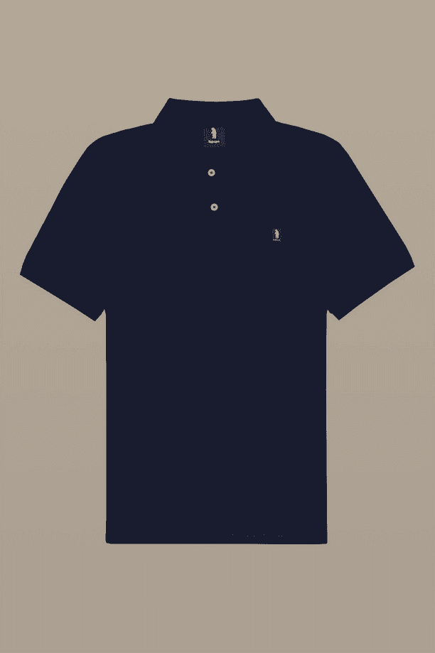 Refrigue polo con patch uomo navy blue