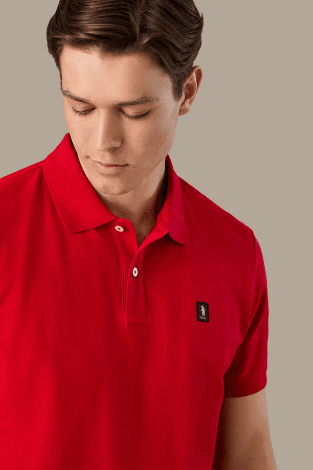 Refrigue polo con patch uomo rosso - 3