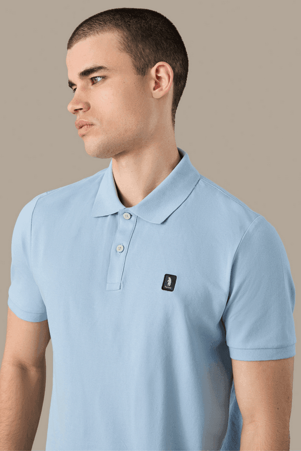 Refrigue polo con patch uomo azzurro - 3