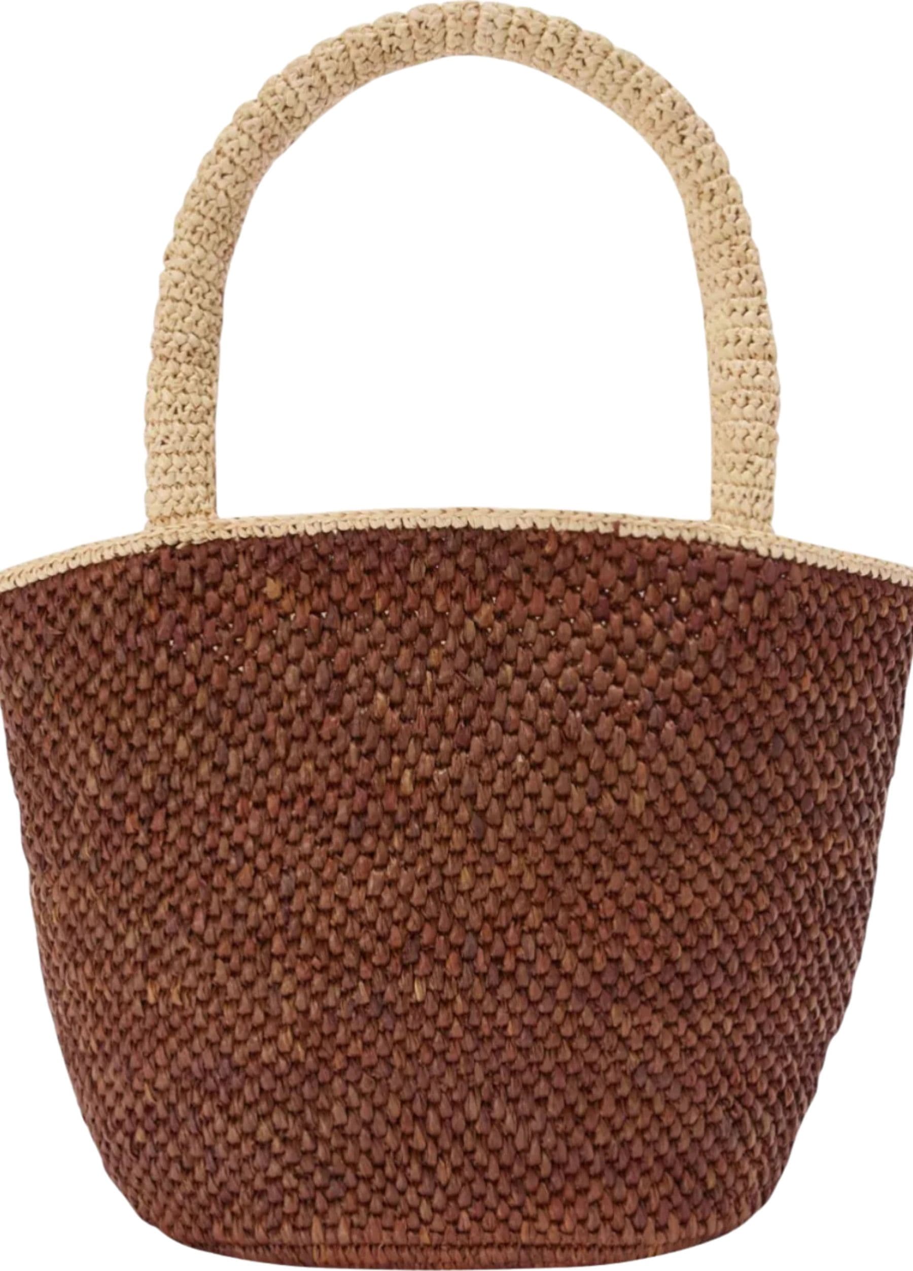 SAINT BARTH Borsa in raffia media  marrone - 2