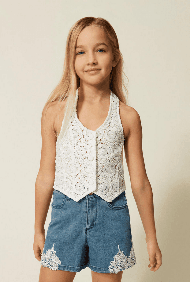 TWINSET shorts bambina denim medio - 2