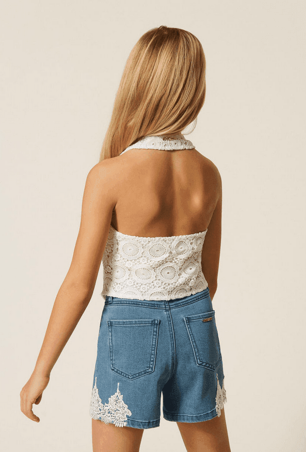 TWINSET shorts bambina denim medio - 5