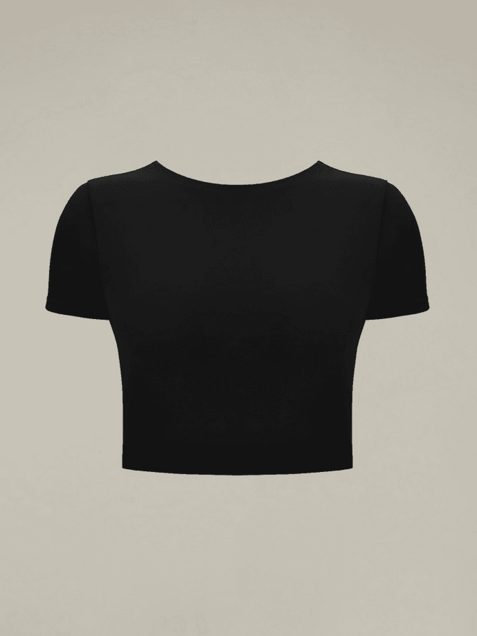 MACRON top cropped emily donna nero