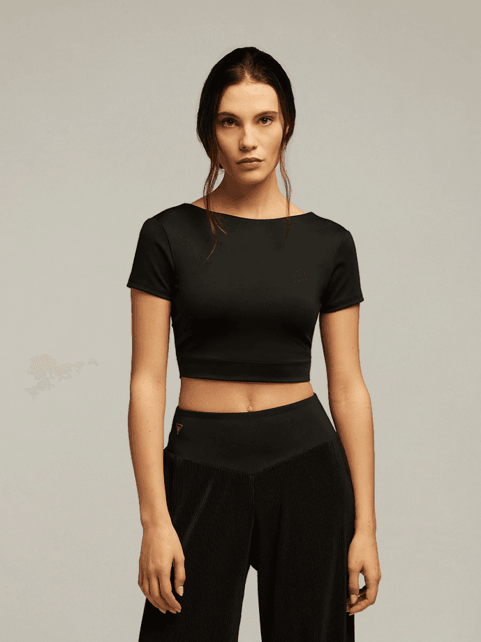 MACRON top cropped emily donna nero - 2