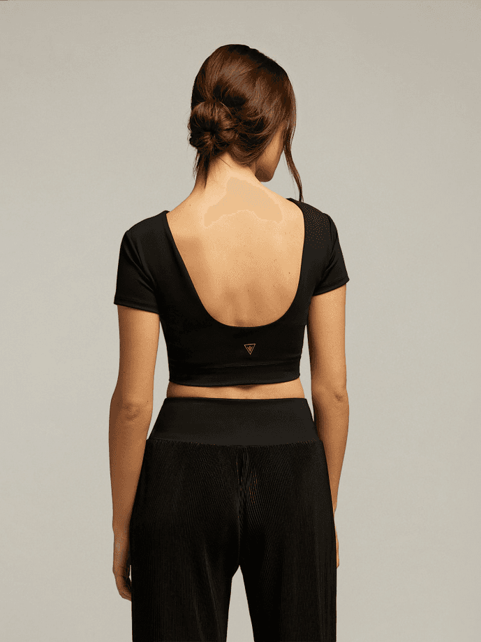 MACRON top cropped emily donna nero - 4