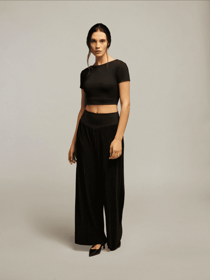 MACRON top cropped emily donna nero - 6