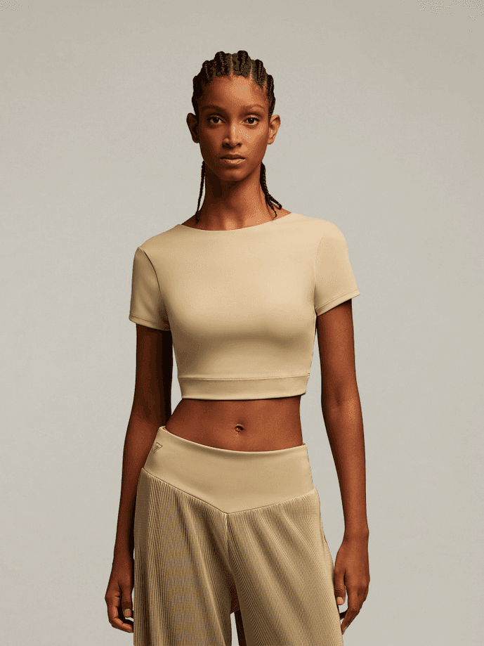 MACRON top cropped emily donna beige - 2