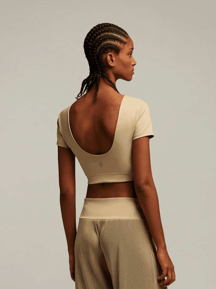 MACRON top cropped emily donna beige - 4