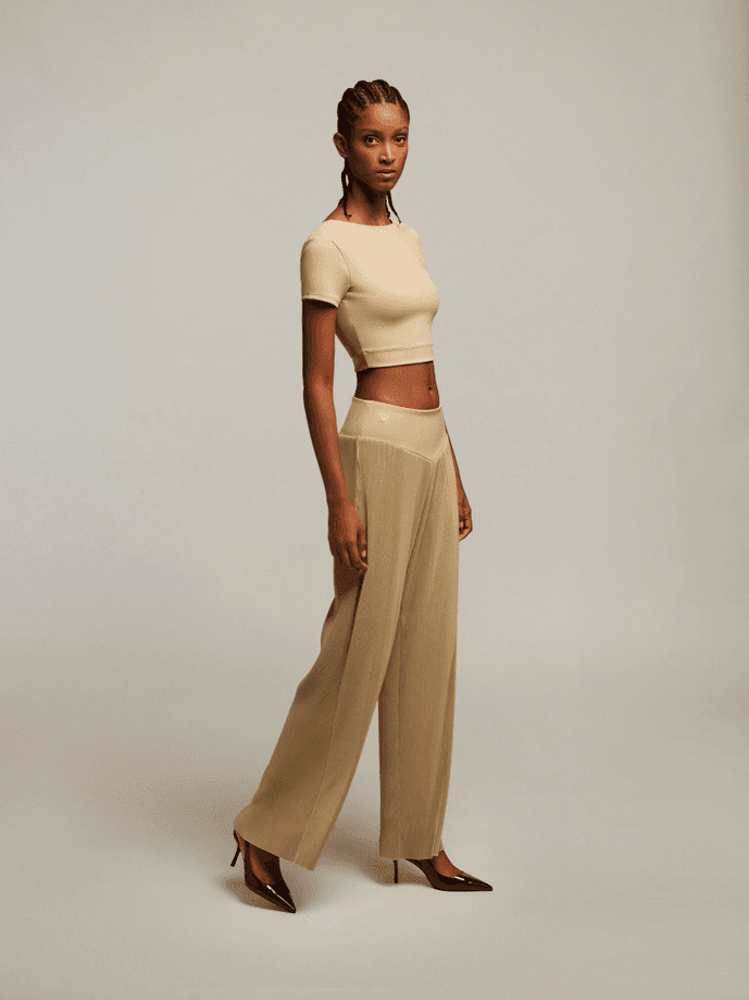 MACRON top cropped emily donna beige - 6