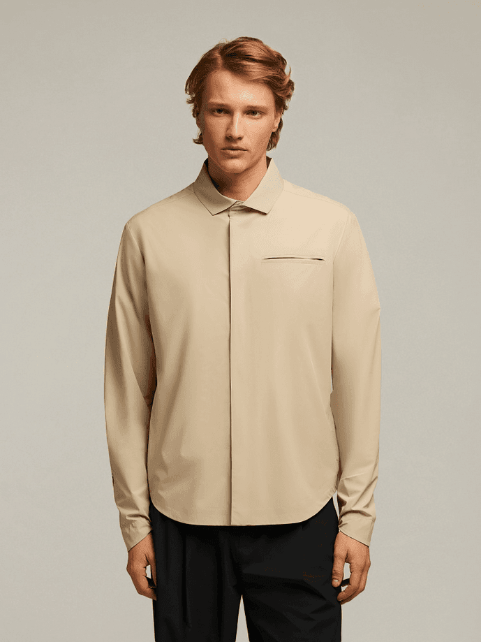 MACRON camicia overshirt kyffin uomo beige - 2