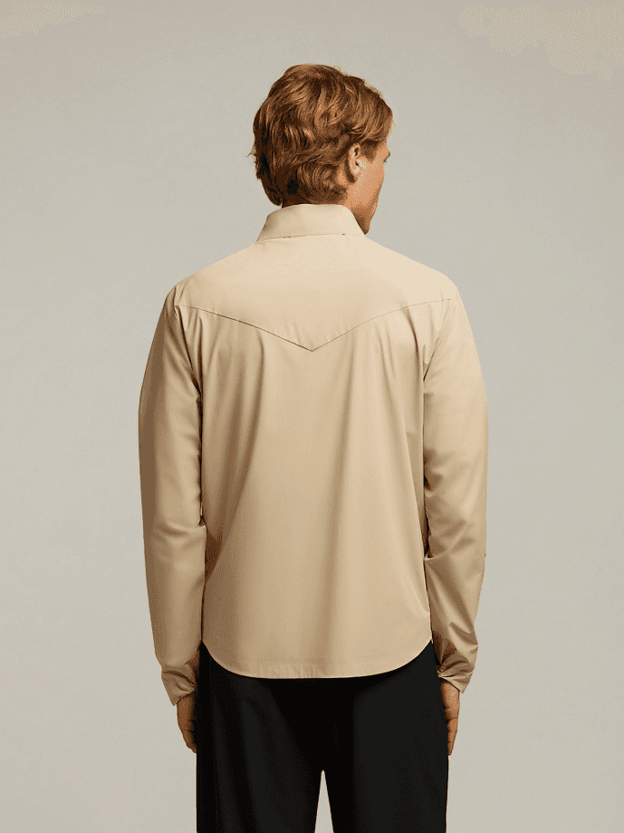 MACRON camicia overshirt kyffin uomo beige - 4