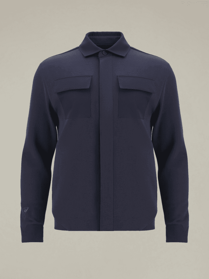 MACRON camicia overshirt uomo navy blue