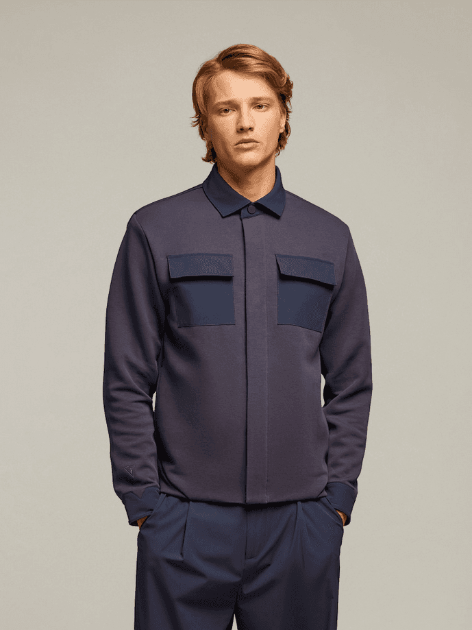 MACRON camicia overshirt uomo navy blue - 2