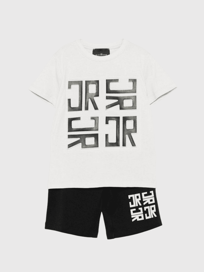 John  Richmond set t-shirt e bermuda bambino bianco-blue - 3