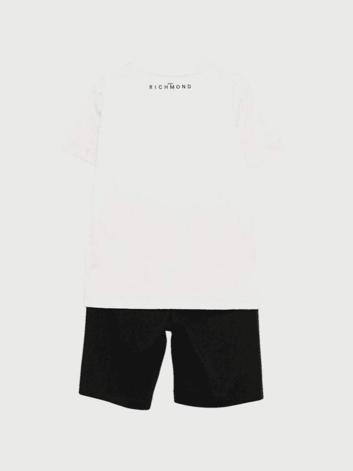 John  Richmond set t-shirt e bermuda bambino bianco-blue - 2