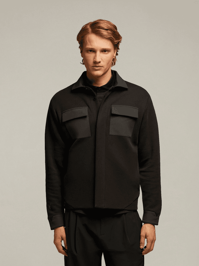 MACRON camicia overshirt archie uomo nero - 2