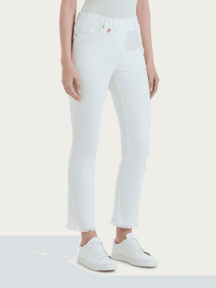 RAGNO jeans sfrangiato donna bianco