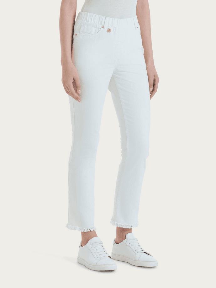 RAGNO jeans sfrangiato donna bianco - 4
