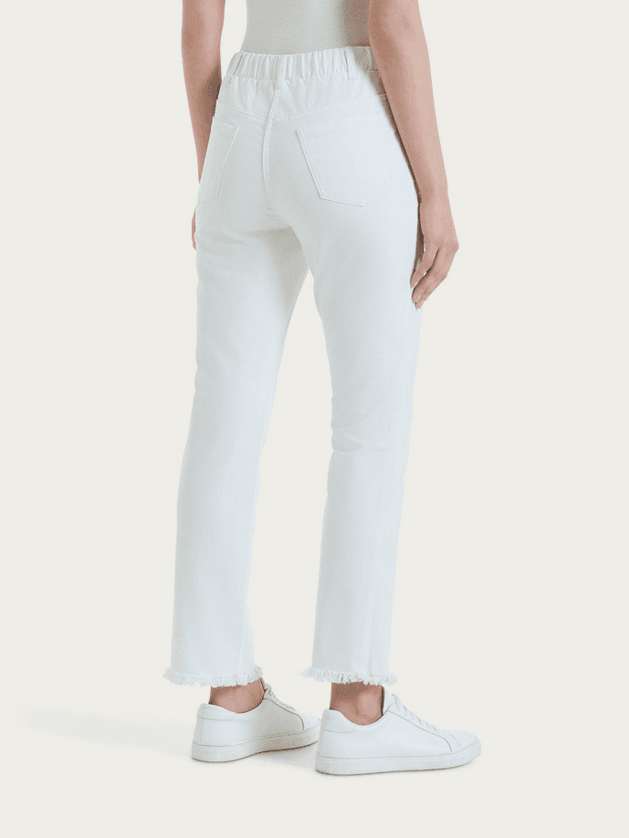 RAGNO jeans sfrangiato donna bianco - 3