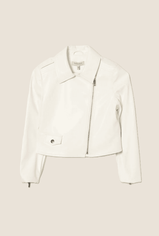 TWINSET giacca a chiodo bambina bianco - 3