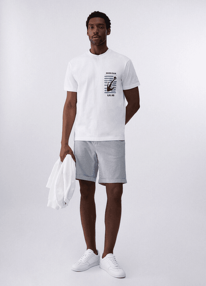 LIU JO t-shirt con stampa uomo bianco - 4