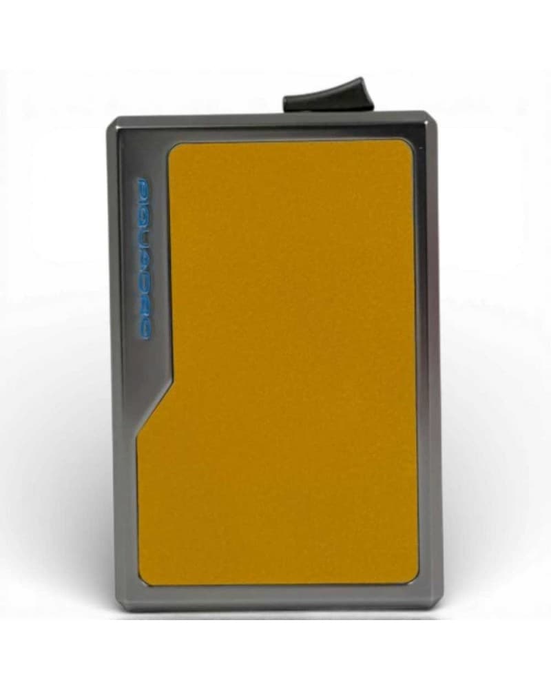 PIQUADRO Piquadro Porta carte di credito Blue Square Unisex Giallo in Alluminio e Pelle - 7
