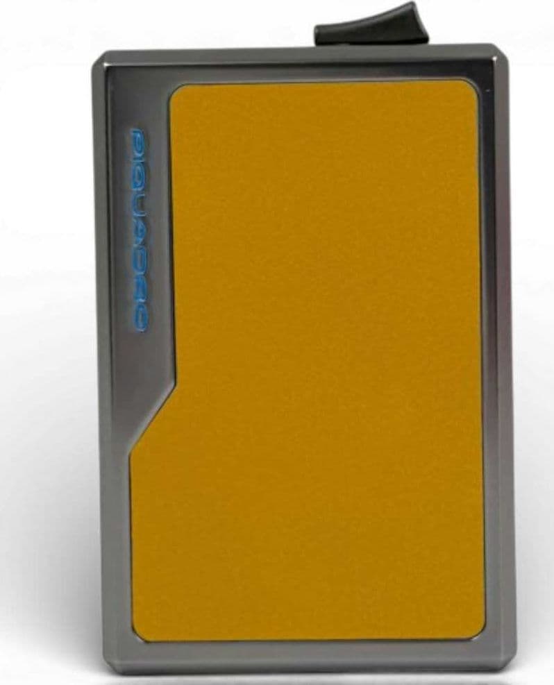 PIQUADRO Piquadro Porta carte di credito Blue Square Unisex Giallo in Alluminio e Pelle - 2