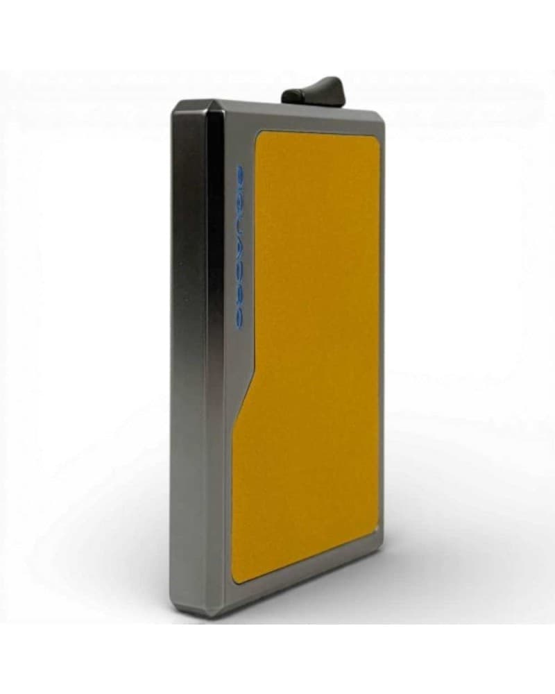 PIQUADRO Piquadro Porta carte di credito Blue Square Unisex Giallo in Alluminio e Pelle - 3