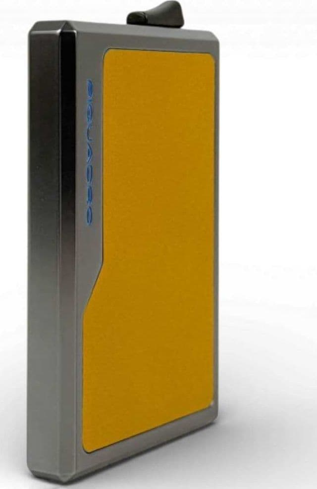PIQUADRO Piquadro Porta carte di credito Blue Square Unisex Giallo in Alluminio e Pelle - 4