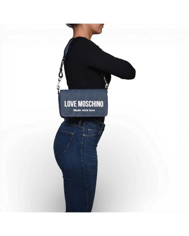 Love Moschino  Borsa Denim Donna Blu in Tessuto - 7