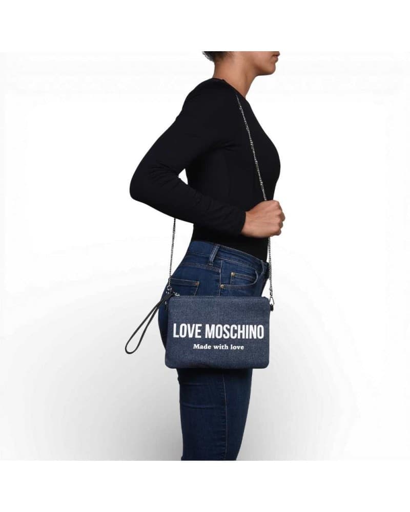 Love Moschino  Borsa Denim Donna Blu in Tessuto - 7