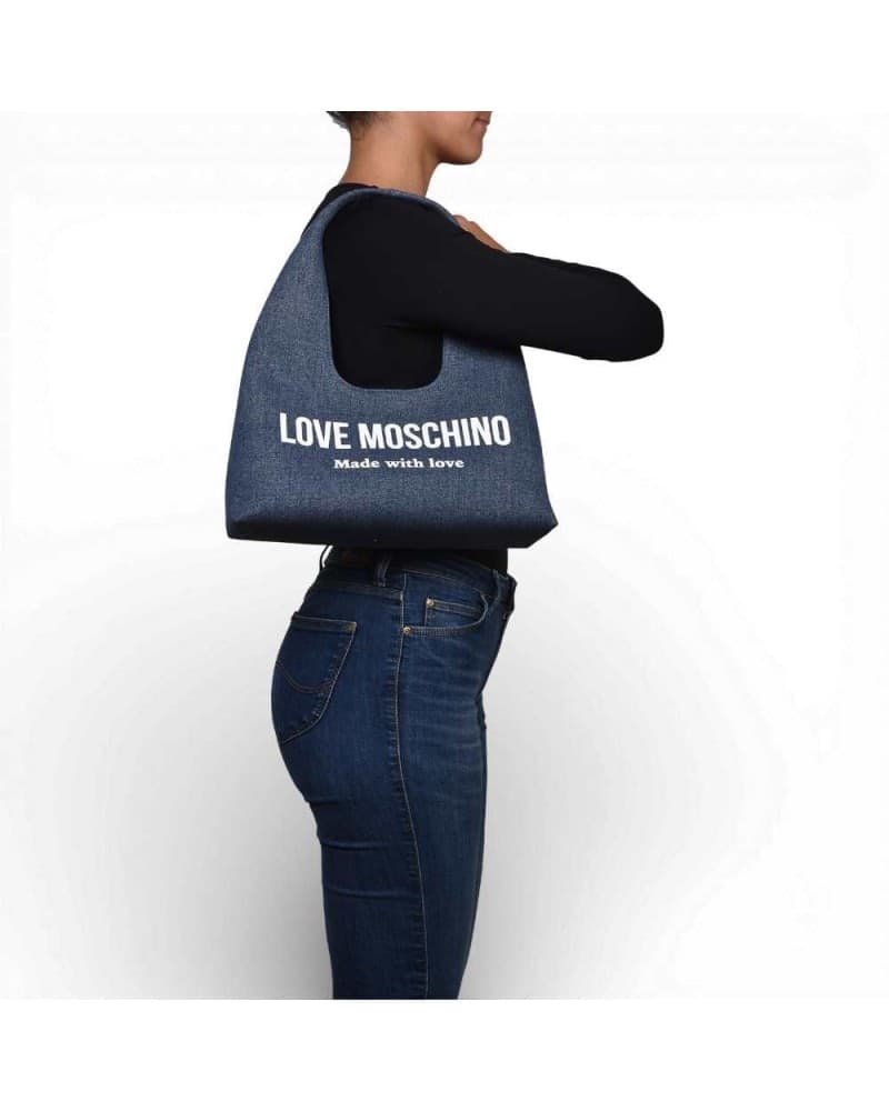 Love Moschino  Borsa Denim Donna Blu in Tessuto - 7