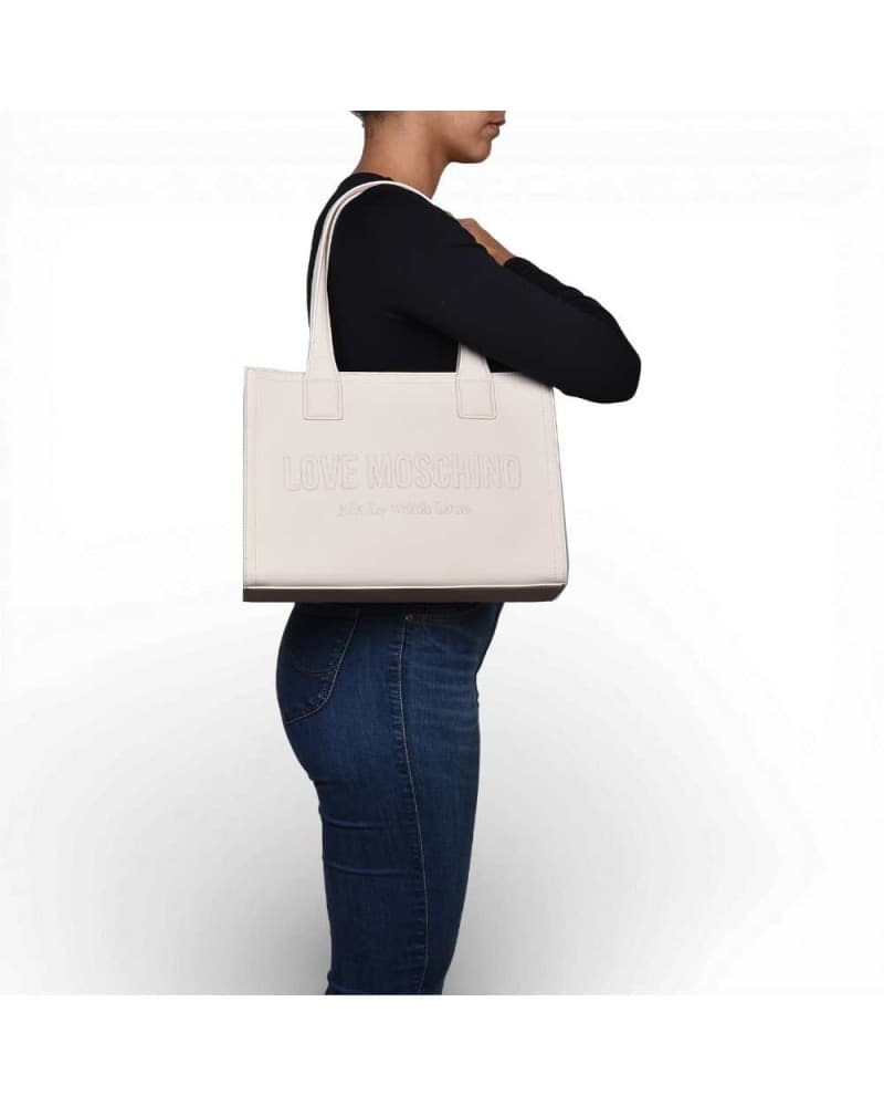 Love Moschino  Borsa Grs Donna Avorio in Sintetico - 7