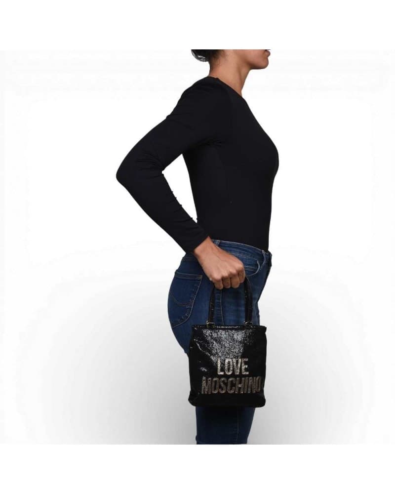 Love Moschino  Borsa Soft Donna Nero in Tessuto - 7