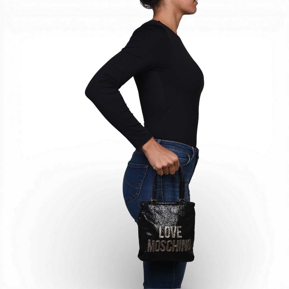 Love Moschino  Borsa Soft Donna Nero in Tessuto - 8