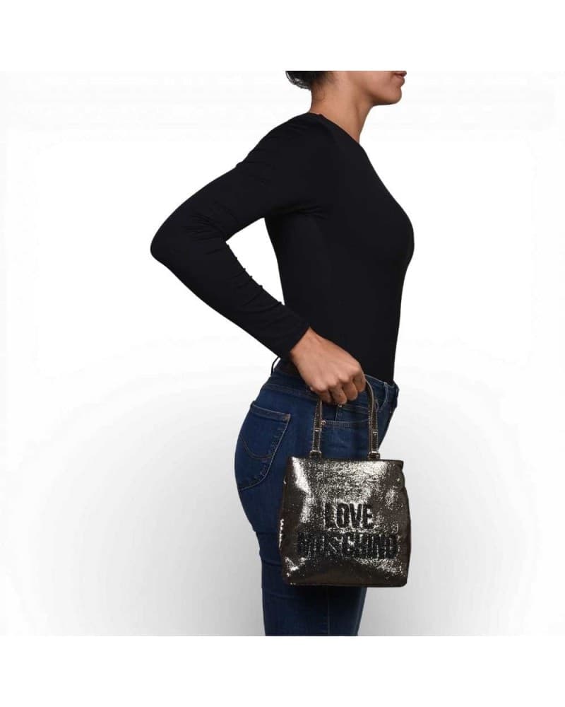 Love Moschino  Borsa Soft Donna Oro in Tessuto - 7