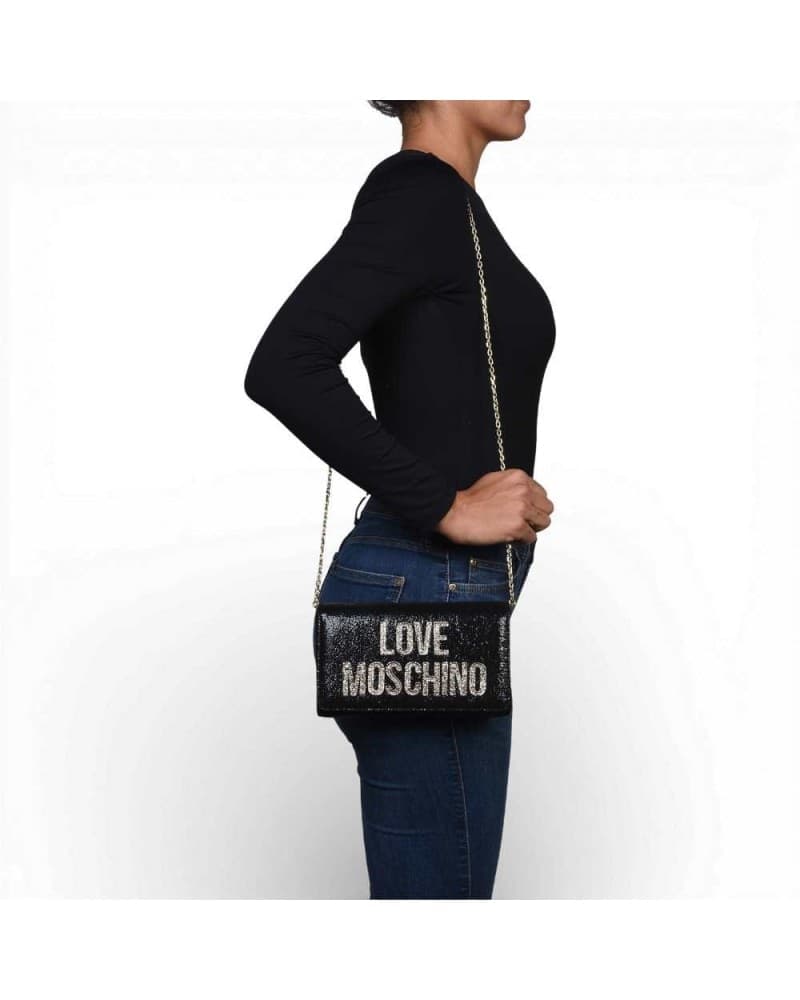 Love Moschino  Shopping Bag Soft Donna Nero in Tessuto - 7