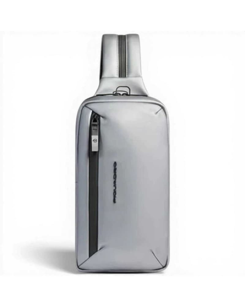 PIQUADRO Piquadro Monospalla C2OW Unisex Melange Grigio con Porta iPad®mini e Protezione Anti-pioggia - 9